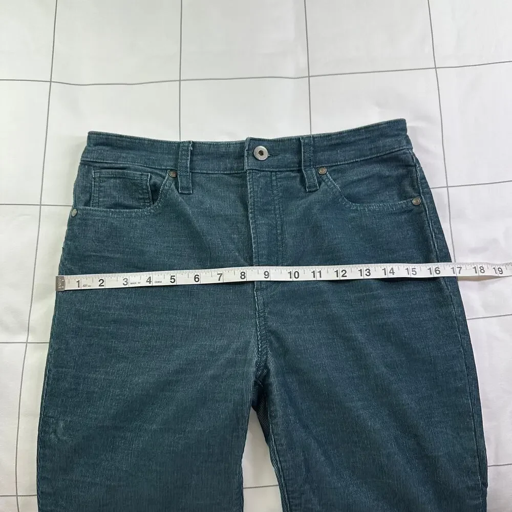 Carve Designs Skyler Pants Womens 6 Green Teal Skinny Corduroy Organic Cotton - Picture 9 of 13